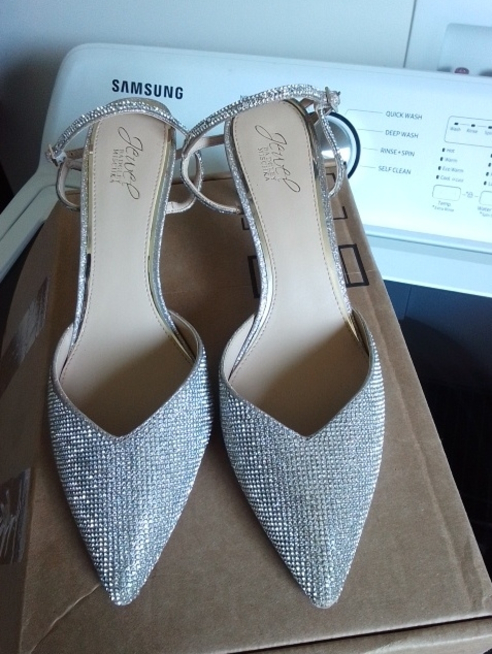 Shoes Women's Silver Pointed Toe Slingback Flats